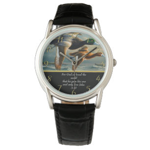 John 3:16 Christian Faith cross with ducks Watch