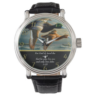 John 3:16 Christian Faith cross with ducks Watch