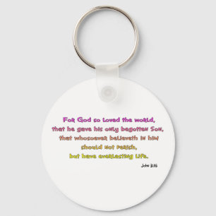 John 3:16 Christian Gift Keychain