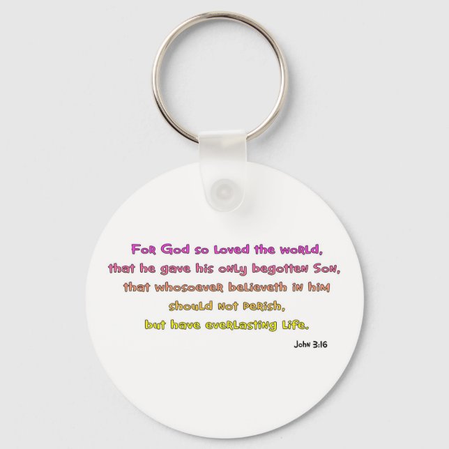 John 3:16 Christian Gift Keychain (Front)