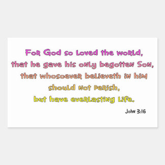John 3:16 Christian Gift Sticker
