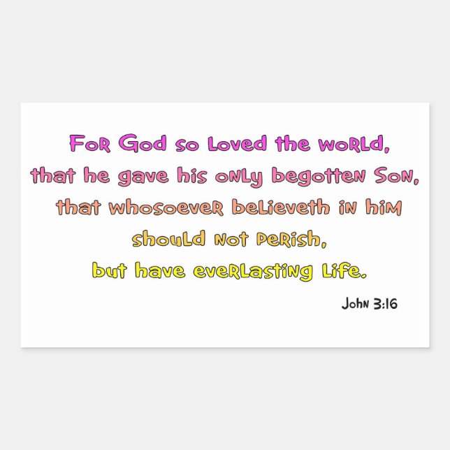 John 3:16 Christian Gift Sticker (Front)