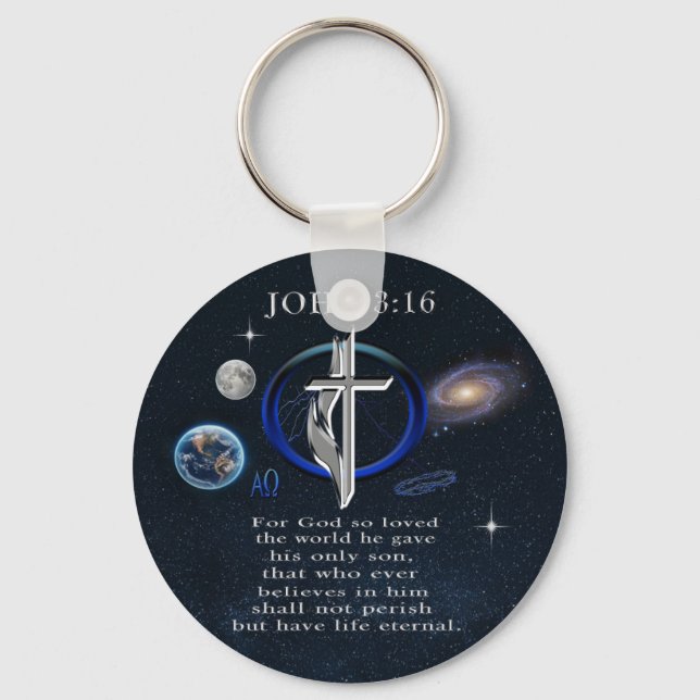 John 3:16 Christian  Keychain (Front)