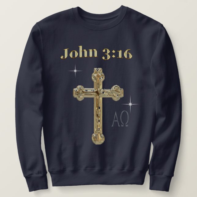 John 3:16 Christian  Sweatshirt (Design Front)
