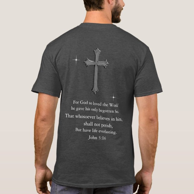 John 3:16 Christian  T-Shirt (Back)