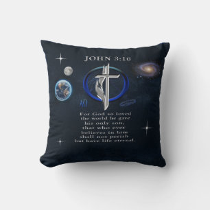 John 3:16 Christian  Throw Pillow