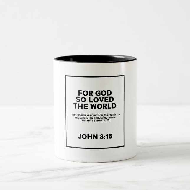 John 3:16 Christian  Two-Tone Coffee Mug (Center)