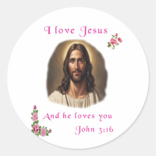 John 3:16 classic round sticker