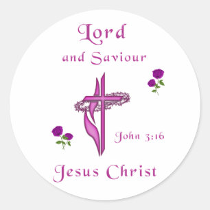 John 3:16 classic round sticker