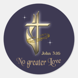 John 3:16 classic round sticker