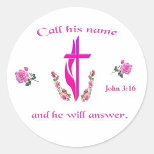 John 3:16 classic round sticker