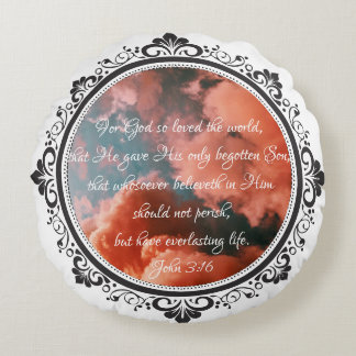John 3:16 Coussin d'accents ronds