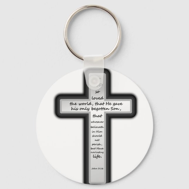 John 3:16 Cross Only Keychain (Front)