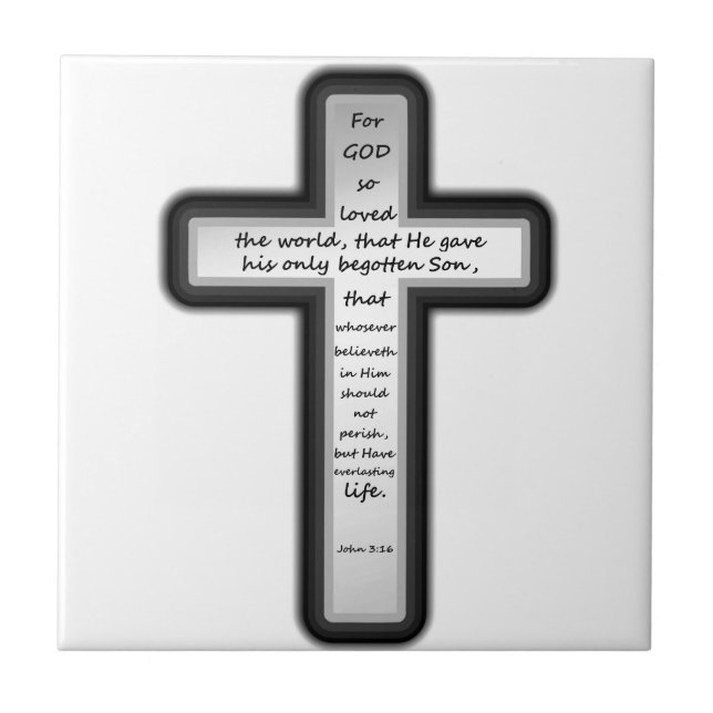John 3:16 Cross Only Tile (Front)