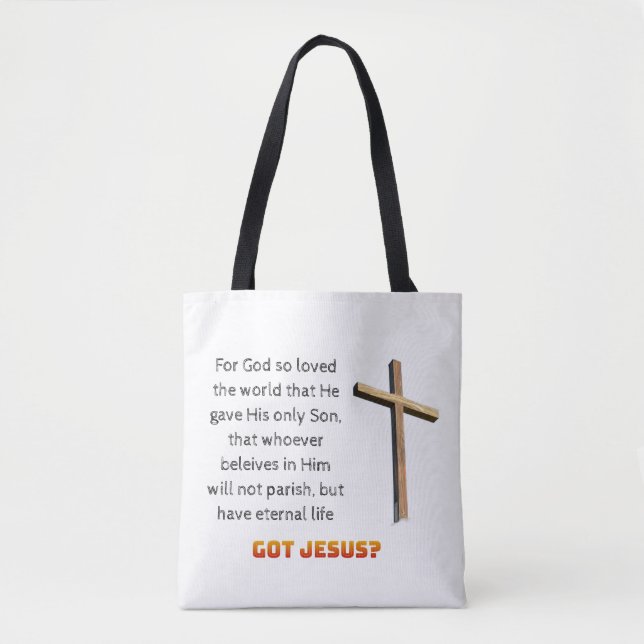 John 3:16 Cross Tote Bag (Front)