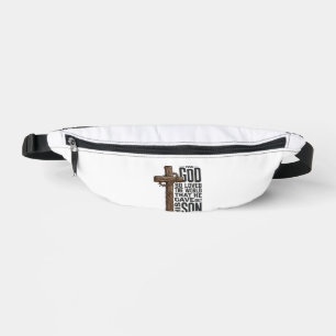 John 3_16 Cross Vintage Engraving Christian Design Fanny Pack