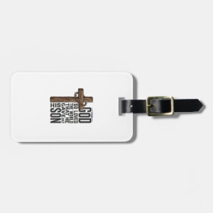 John 3_16 Cross Vintage Engraving Christian Design Luggage Tag