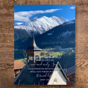 John 3:16 Custom Text   Swiss Alps Original Photo Postcard
