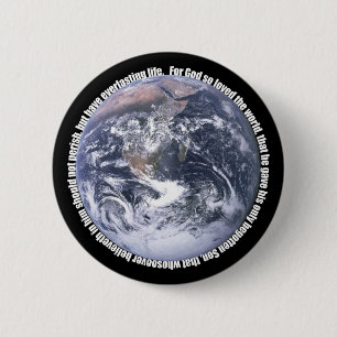 John 3:16-Earth Christian Button
