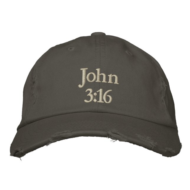 John 3:16 embroidered hat (Front)