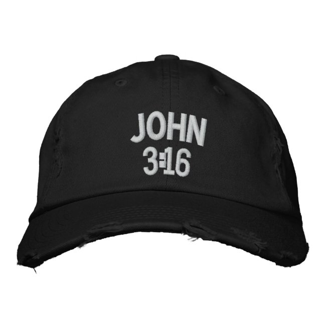 John 3:16 embroidered hat (Front)