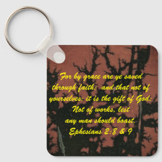 John 3:16 & Ephesians2:8 & 9 Bible truth Keychain