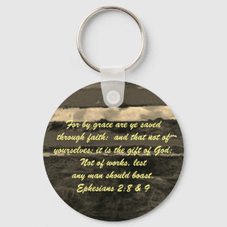 John 3:16 & Ephesians2:8 & 9 Bible truth Keychain