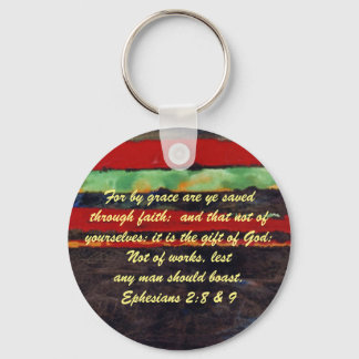 John 3:16 & Ephesians2:8 & 9 Bible truth Keychain