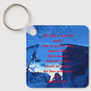 John 3:16 & Ephesians2:8 & 9 Bible truth Keychain