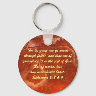 John 3:16 & Ephesians2:8 & 9 Bible truth Keychain