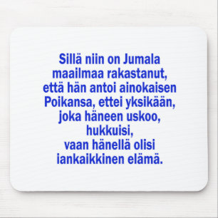 John 3:16 Finnish Mouse Pad