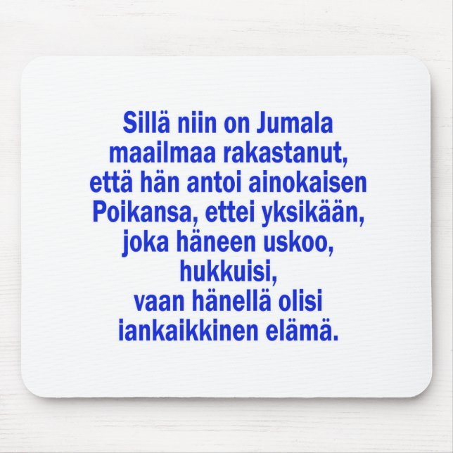 John 3:16 Finnish Mouse Pad (Front)