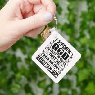 John 3:16 For God So Loved the World Christian  Keychain