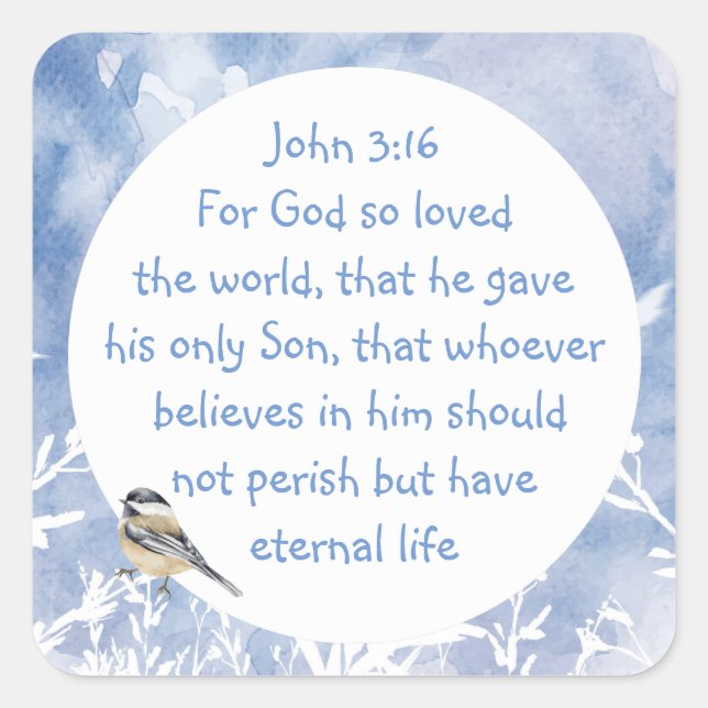 John 3:16 For God so loved the world Christmas   Square Sticker (Front)