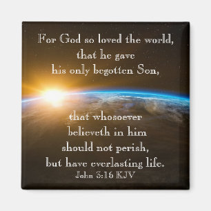 John 3:16 - for God so loved the world Magnet