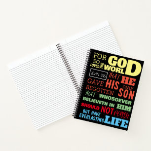 JOHN 3:16 FOR GOD SO LOVED THE WORLD NOTEBOOK