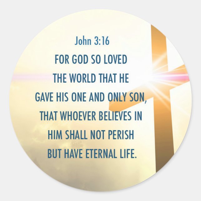 John 3:16 For God so loved the world Sticker (Front)