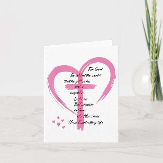 John 3_16 For God So Loved The World Valentines Ch Card (Front)