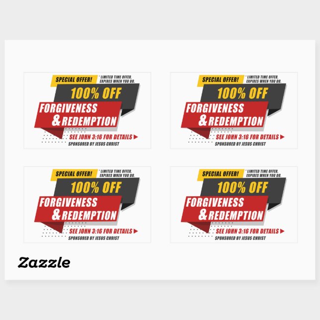 John 3:16 Forgiveness & Redemption Special Offer  Sticker (Sheet)