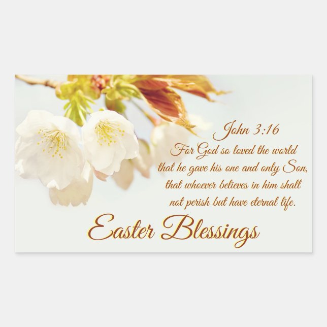 John 3:16 God so loved the world, Easter Sticker (Front)
