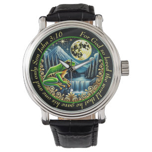 John 3:16 Golden Frog Hops Into Rustic Perfection Watch