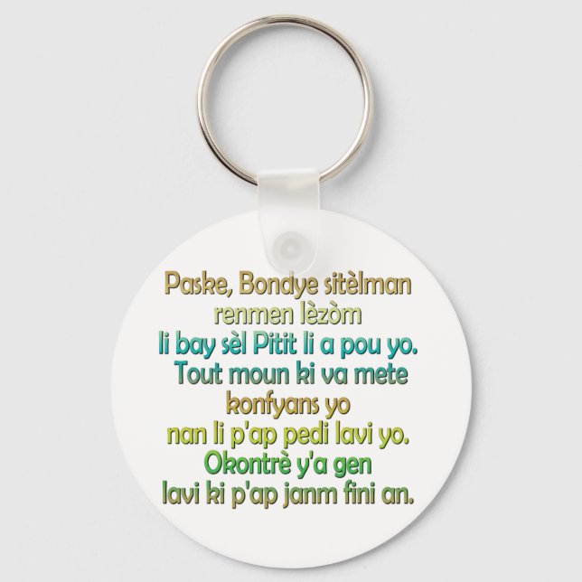 John 3:16 Haitian Creole Keychain (Front)