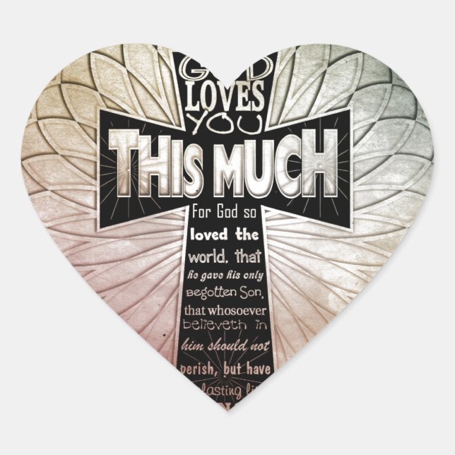 John 3:16 heart sticker (Front)