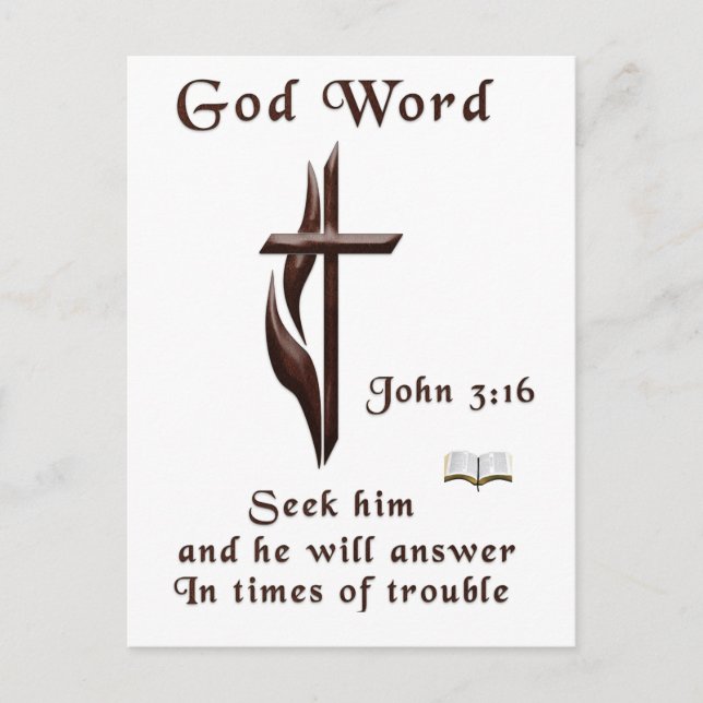 John 3:16 invitation postcard (Front)