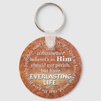 John 3:16 KJV Everlasting Life Bible Verse Quote Keychain