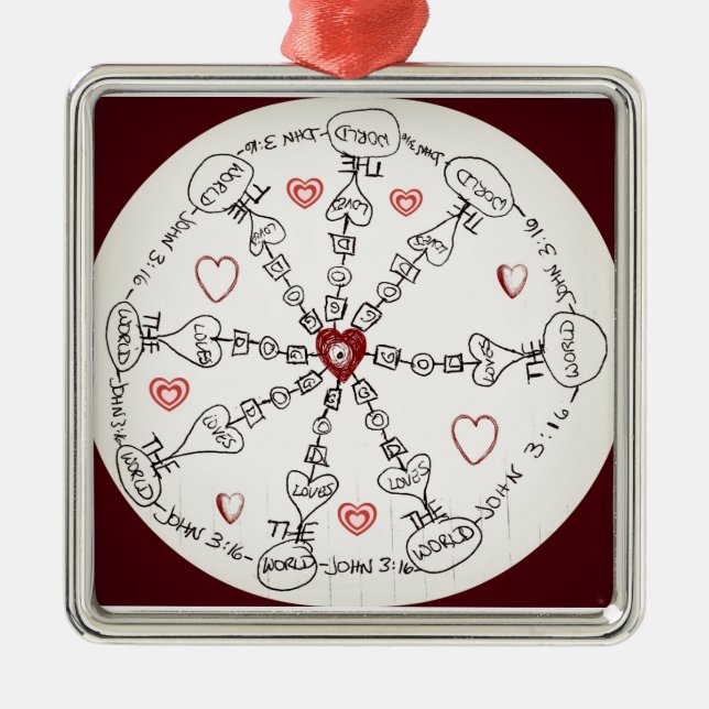 John 3:16 Mandala Metal Ornament (Front)