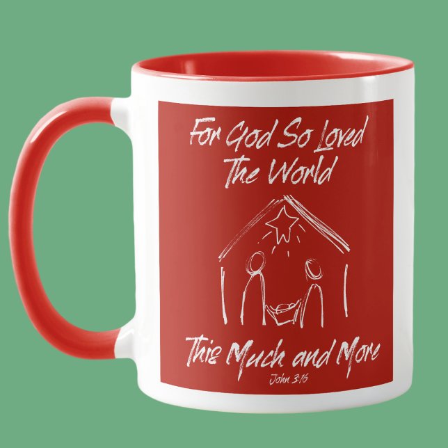 JOHN 3:16 MANGER MUG - RED (Creator Uploaded)