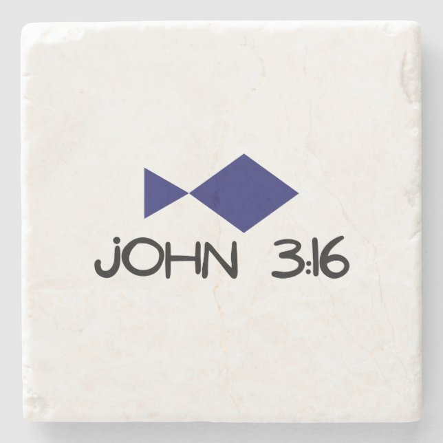 John 3:16 Marble Coaster (Front)