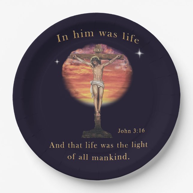 John 3:16 paper plate (Front)
