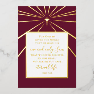 John 3:16 Personalized Burgundy Faith Christmas